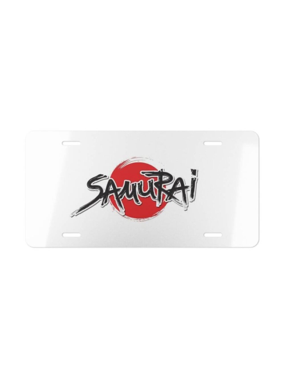 Samurai Text 12x6 Inch Aluminum Vanity License Plate Car Tag